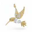 Dije Colibrí Piedra Blanca Dorado Rodinado