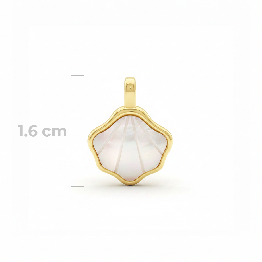 Dije Concha de Mar Nacar Collar Dorado Rodinado