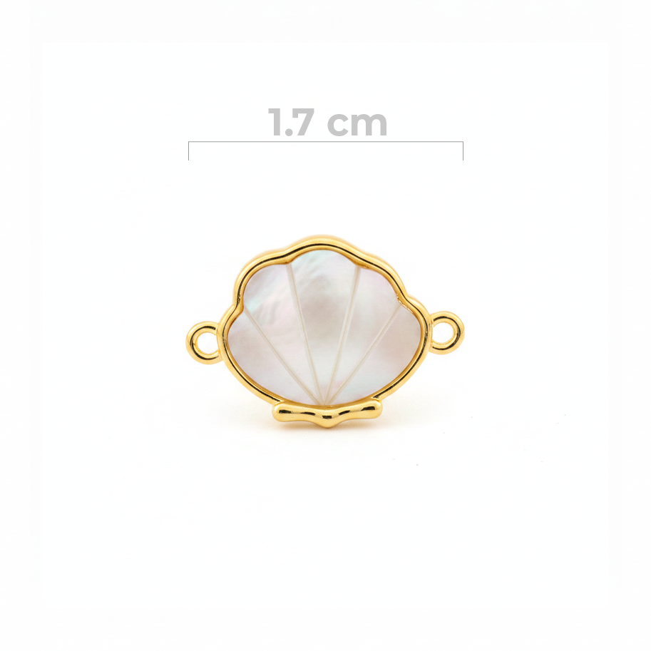 Dije Concha de Mar Nacar Pulsera Dorado Rodinado