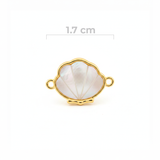 Dije Concha de Mar Nacar Pulsera Dorado Rodinado