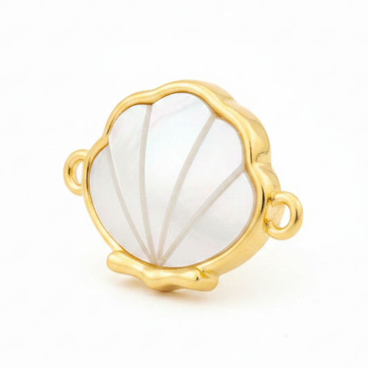 Dije Concha de Mar Nacar Pulsera Dorado Rodinado