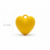 Dije Corazón Amarillo Bandera 3Cm Tejido Collar Acrílico
