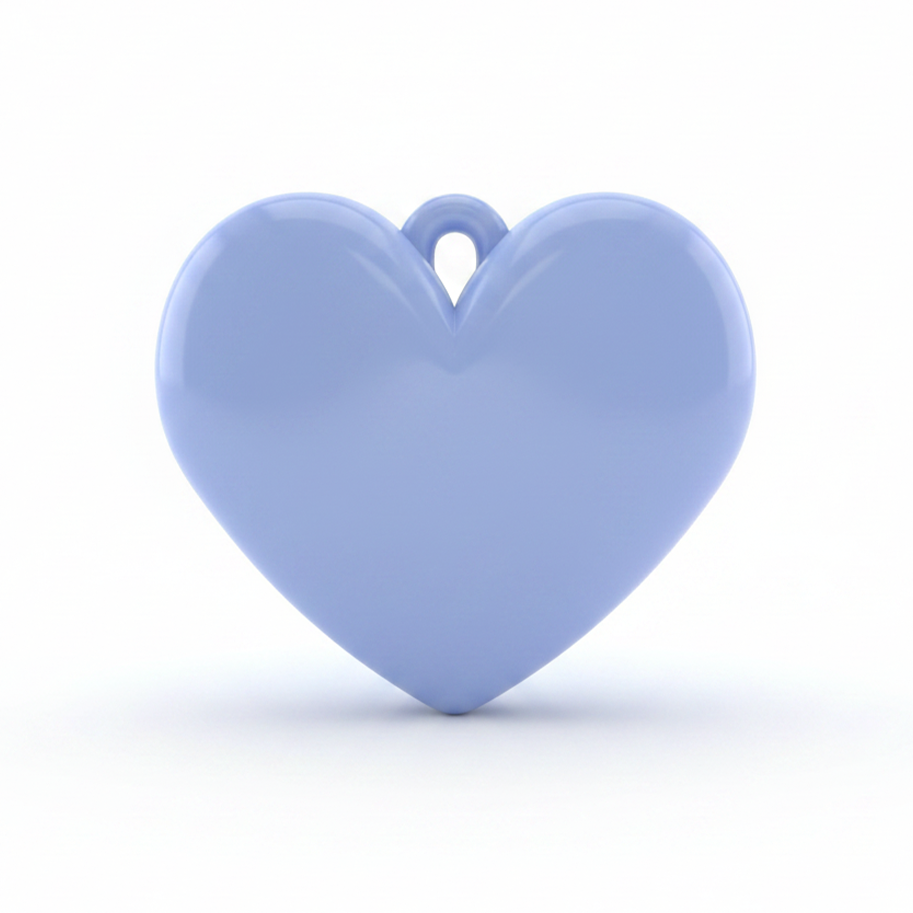 Dije Corazón Azul Cielo Liso 3 Cm Acrílico