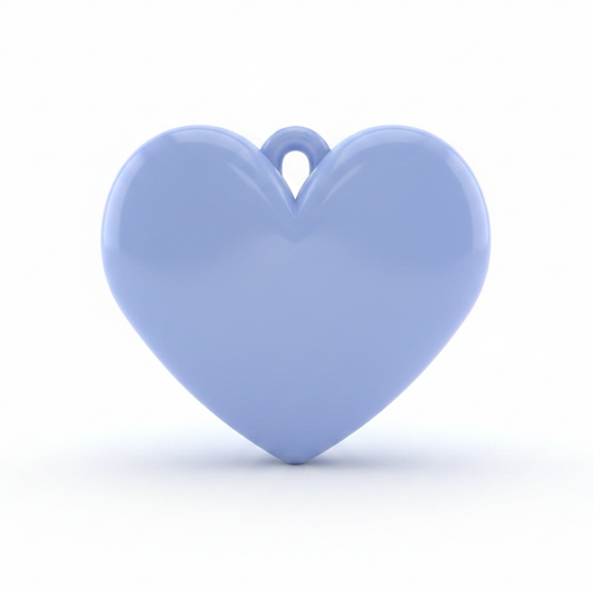 Dije Corazón Azul Cielo Liso 3 Cm Acrílico