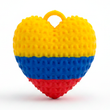 Dije Corazón Bandera Colombia 3Cm Tejido Collar Acrílico