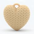 Dije Corazón Beige 3Cm Tejido Collar Acrílico