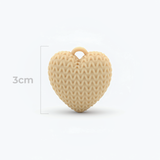 Dije Corazón Beige 3Cm Tejido Collar Acrílico