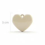 Dije Corazón Beige Claro Liso 3 Cm Acrílico