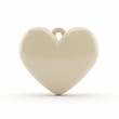 Dije Corazón Beige Claro Liso 3 Cm Acrílico