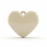 Dije Corazón Beige Claro Liso 3 Cm Acrílico