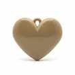 Dije Corazón Beige Oscuro Liso 3 Cm Acrílico