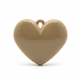 Dije Corazón Beige Oscuro Liso 3 Cm Acrílico