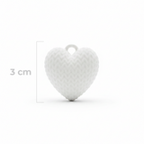 Dije Corazón Blanco 3Cm Tejido Collar Acrílico