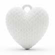 Dije Corazón Blanco 3Cm Tejido Collar Acrílico