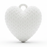 Dije Corazón Blanco 3Cm Tejido Collar Acrílico