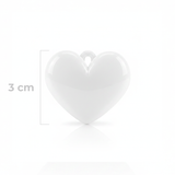 Dije Corazón Blanco Liso 3 Cm Acrílico