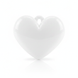 Dije Corazón Blanco Liso 3 Cm Acrílico