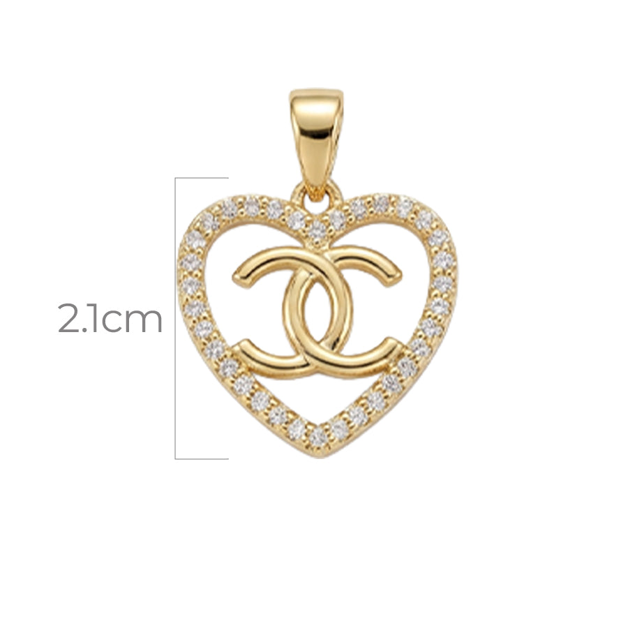 Dije Corazón CH Dorado Rodinado