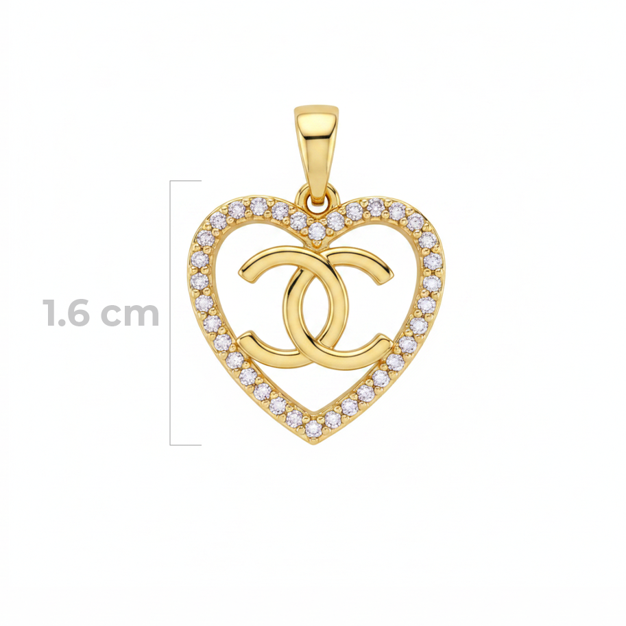 Dije Corazón CH Dorado Rodinado