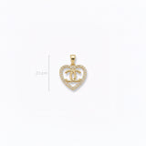 Dije Corazón CH Dorado Rodinado