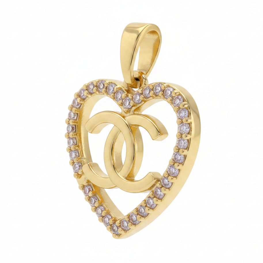 Dije Corazón CH Dorado Rodinado