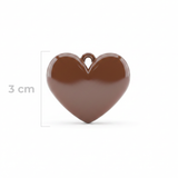 Dije Corazón Café Liso 3 Cm Acrílico