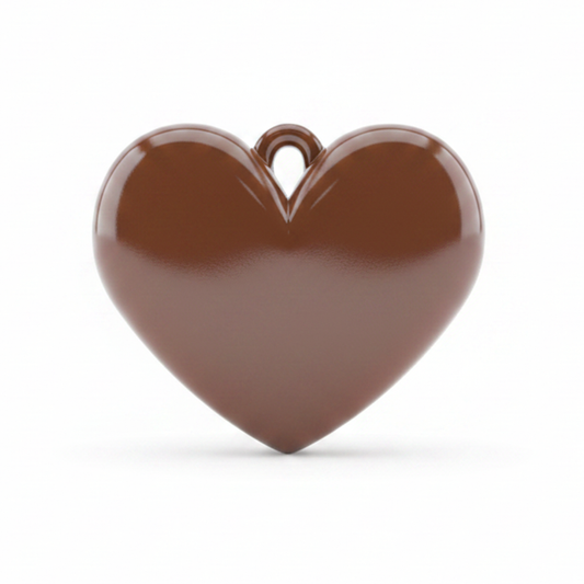 Dije Corazón Café Liso 3 Cm Acrílico