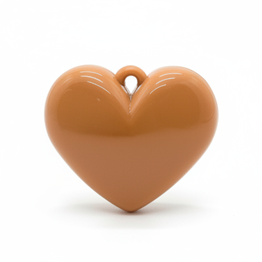 Dije Corazón Caramelo Liso 3 Cm Acrílico