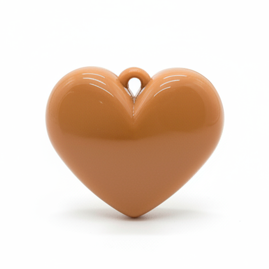 Dije Corazón Caramelo Liso 3 Cm Acrílico