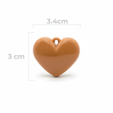 Dije Corazón Caramelo Liso 3 Cm Acrílico
