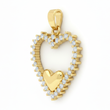 Dije Corazón Circón Liso Dorado Rodinado