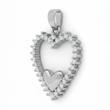 Dije Corazón Circón Liso Plateado Rodinado