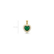Dije Corazón Dorado Piedra Verde Rodinado