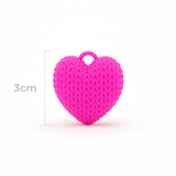 Dije Corazón Fucsia 3Cm Tejido Collar Acrílico