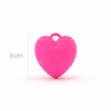 Dije Corazón Fucsia 3Cm Tejido Collar Acrílico