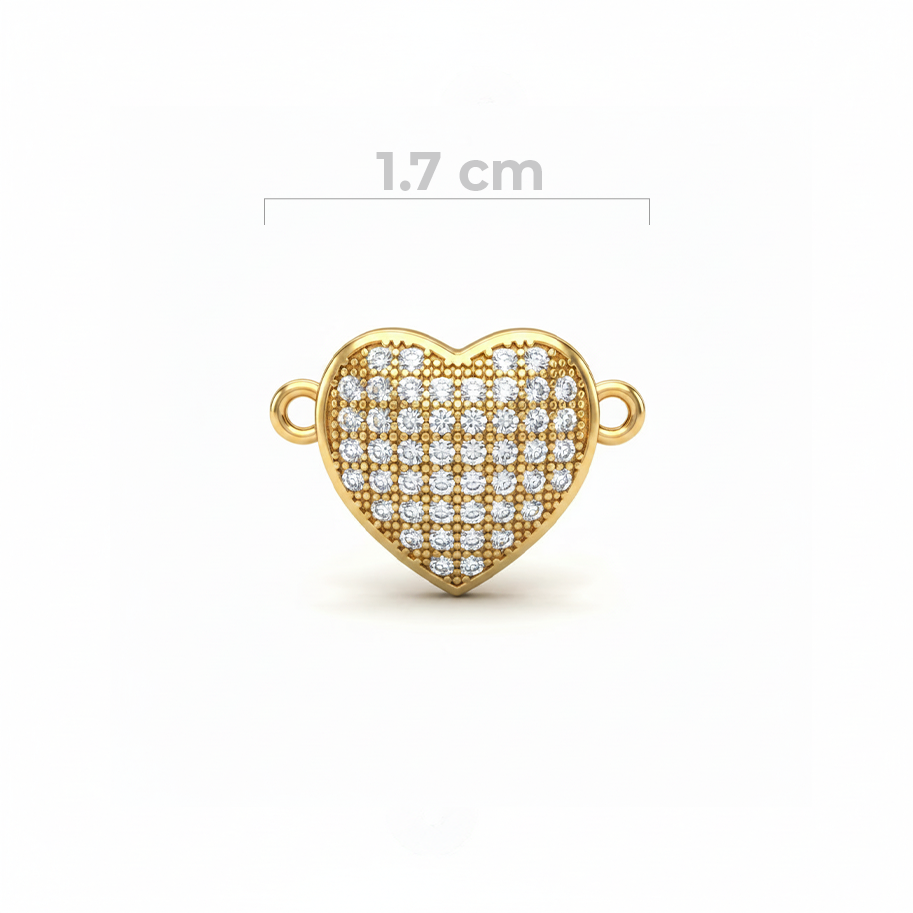 Dije Corazón Grande Dorado Rodinado