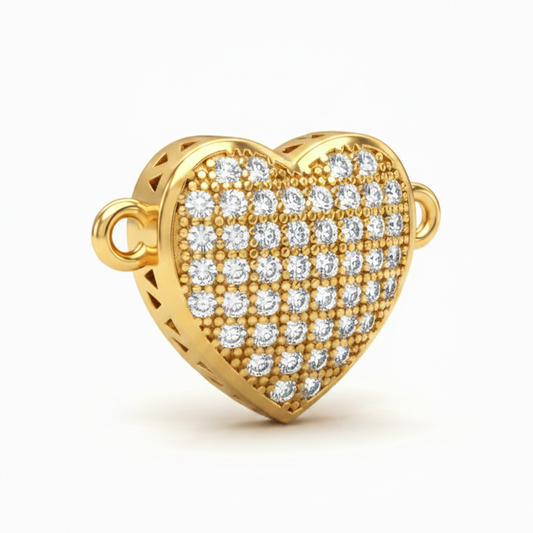 Dije Corazón Grande Dorado Rodinado