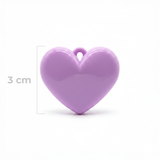 Dije Corazón Lila Liso 3 Cm Acrílico