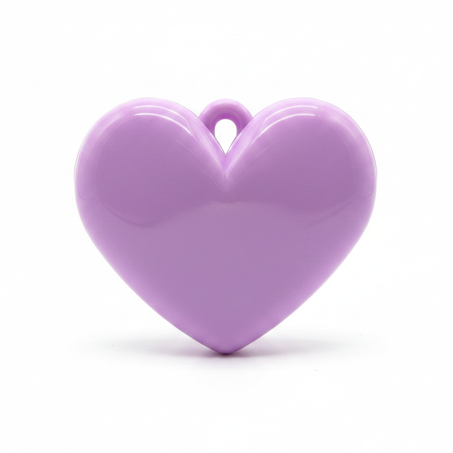 Dije Corazón Lila Liso 3 Cm Acrílico