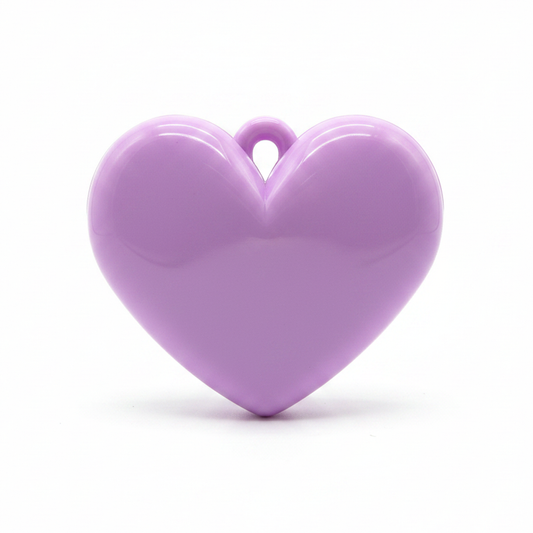 Dije Corazón Lila Liso 3 Cm Acrílico