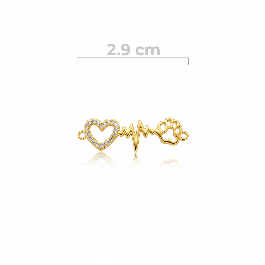 Dije Corazón Linea Huella Dorado Rodinado