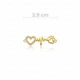 Dije Corazón Linea Huella Dorado Rodinado