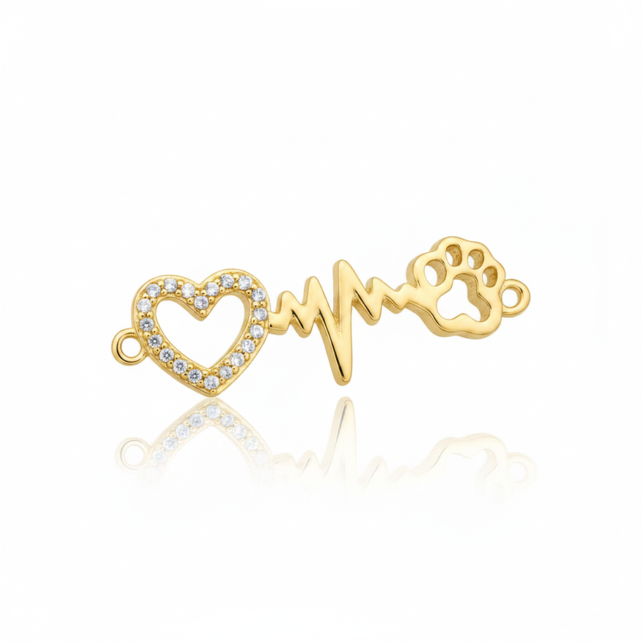 Dije Corazón Linea Huella Dorado Rodinado