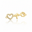 Dije Corazón Linea Huella Dorado Rodinado