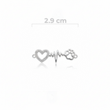 Dije Corazón Linea Huella Plateado Rodinado