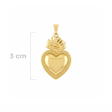 Dije Corazón Llamas Dorado Rodinado