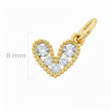 Dije Corazón Mini Collar Cristal Dorado Piedra Blanca Rodinado