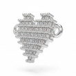 Dije Corazón Pixelado Pulsera Plateado Rodinado
