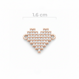 Dije Corazón Pixelado Pulsera Rosado Rodinado