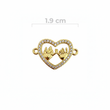 Dije Corazon Promesa Para Pulsera Dorado Rodinado